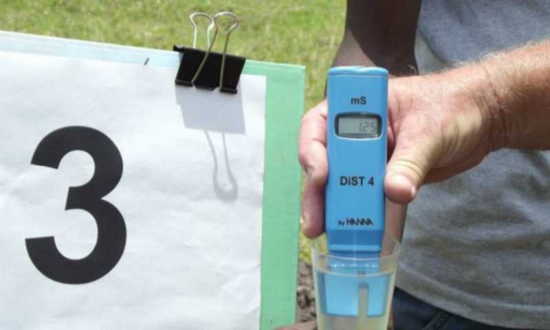 Electrical conductivity measurement (EC) in groundwater